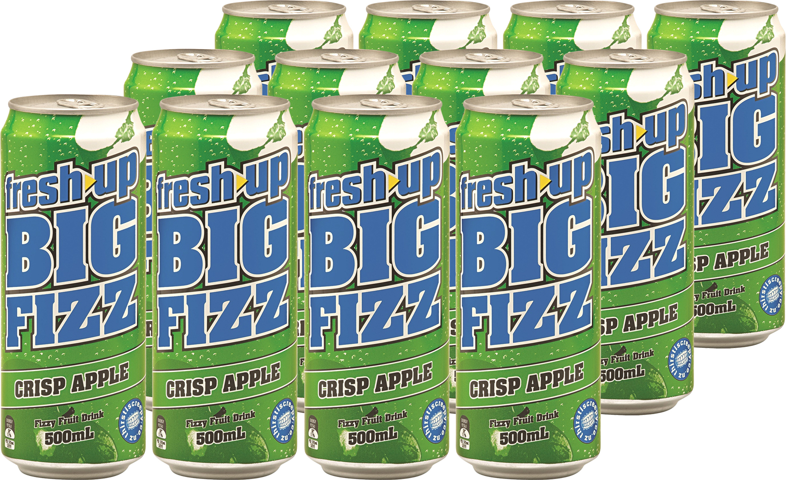 Fresh Up Big Fizz Crisp Apple 500ml (12 Pack) image