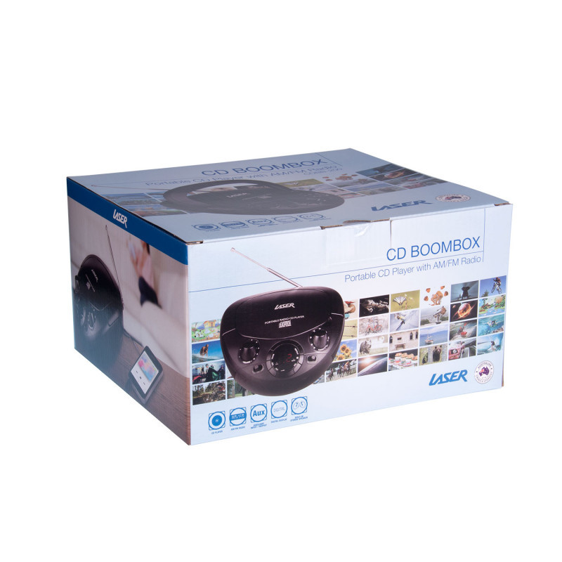 CD BOOMBOX WITH AM/FM Radio BLACK image
