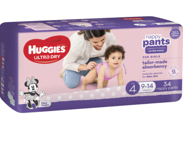 Buy Huggies Ultra Dry Nappy Girl Pants Size 4 at Mighty Ape NZ