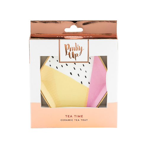 Pinky Up: Ceramic Tea Tray - (Color Blocked) image
