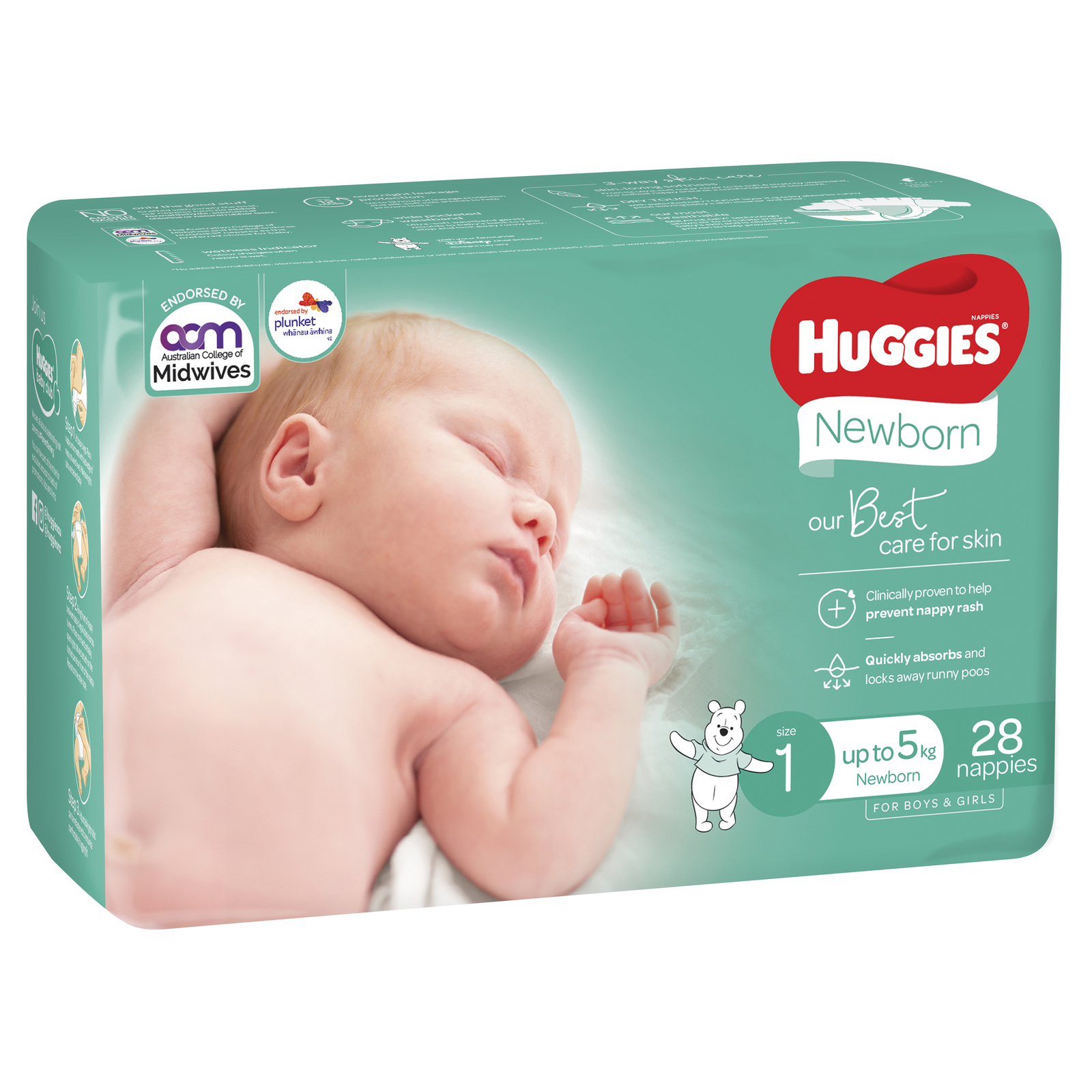 Buy Huggies Newborn Unisex Nappies Size 1 at Mighty Ape Australia