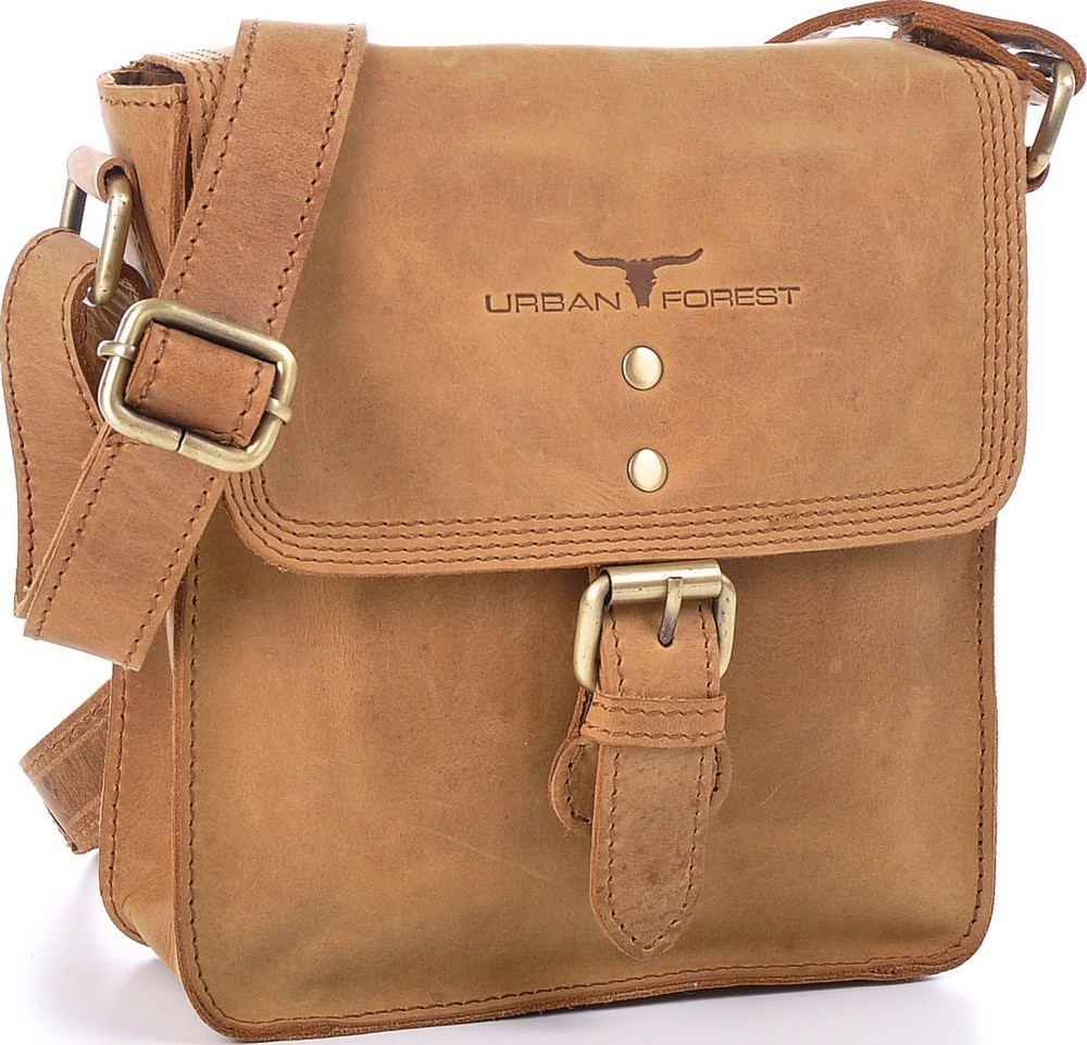 Urban Forest: Little Joe Leather Body Bag - Cognac image