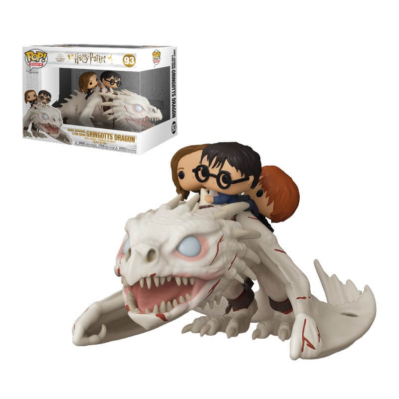 Harry Potter: Harry, Ron & Hermione (on Gringott's Dragon) - Pop! Ride Vinyl Figure image