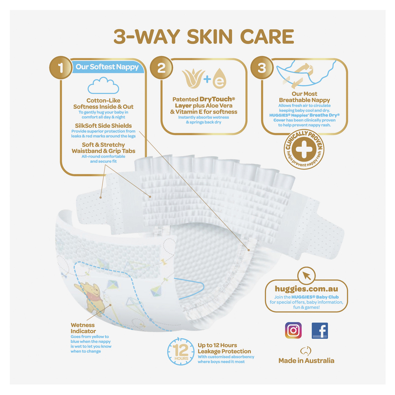 Buy Huggies Ultimate Nappies Jumbo Pack Walker Boy 1418kg (52) at