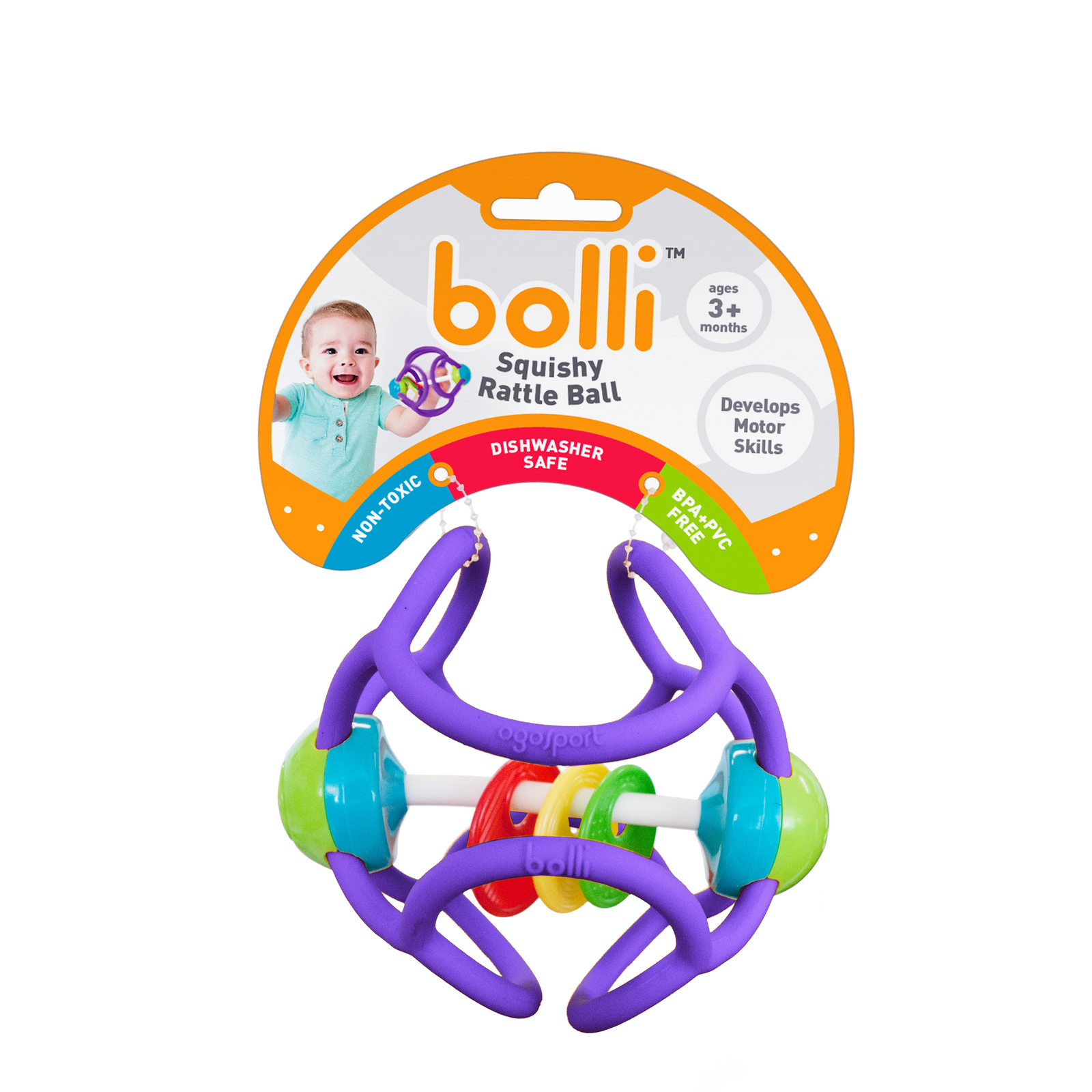 Bolli Ball - Flexible Discovery Rattle Ball (Assorted Colours) image