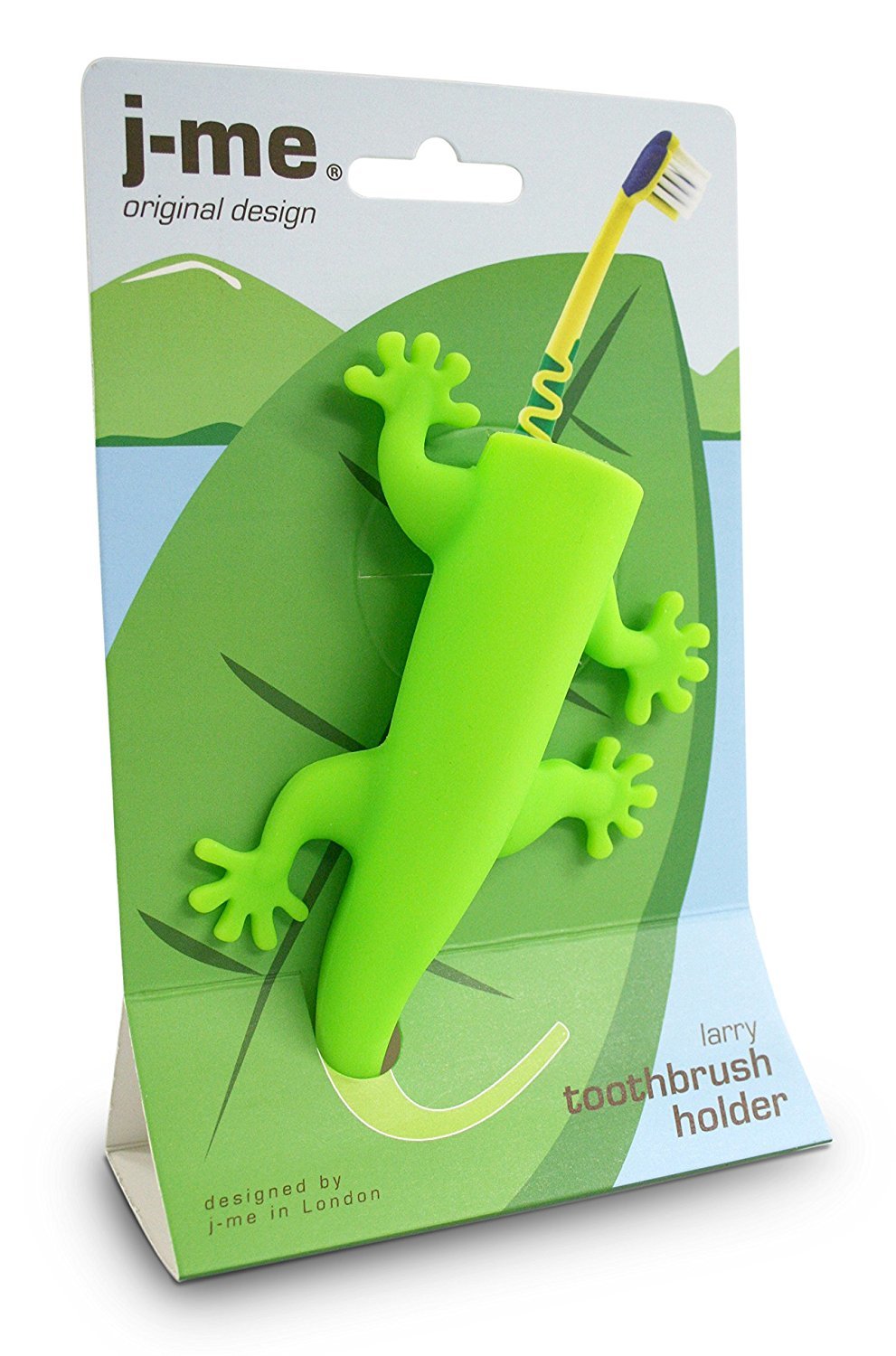 J-me: Larry the lizard Toothbrush Holder- Green