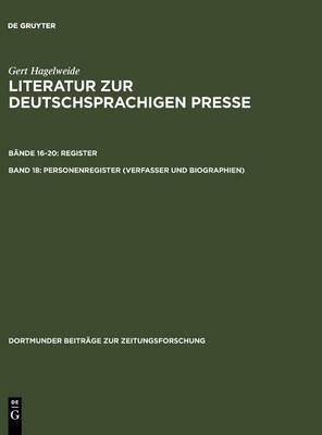 Personenregister ( Verfasser Und Biographien ) by Gert Hagelweide image