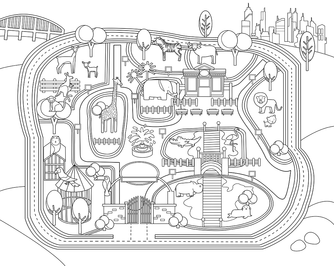 Everyone Loves Colouring: 100-Piece Jigsaw - The Zoo image