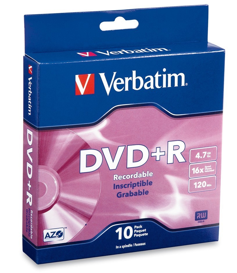 Verbatim DVD+R 4.7GB Spindle 16x (10 Pack) image