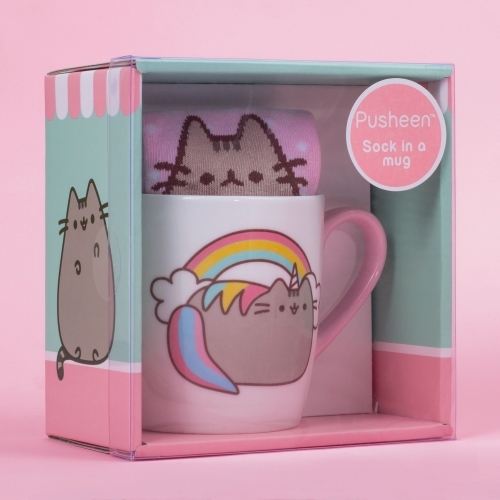 Pusheen the Cat Socks in a Mug - Pusheenicorn