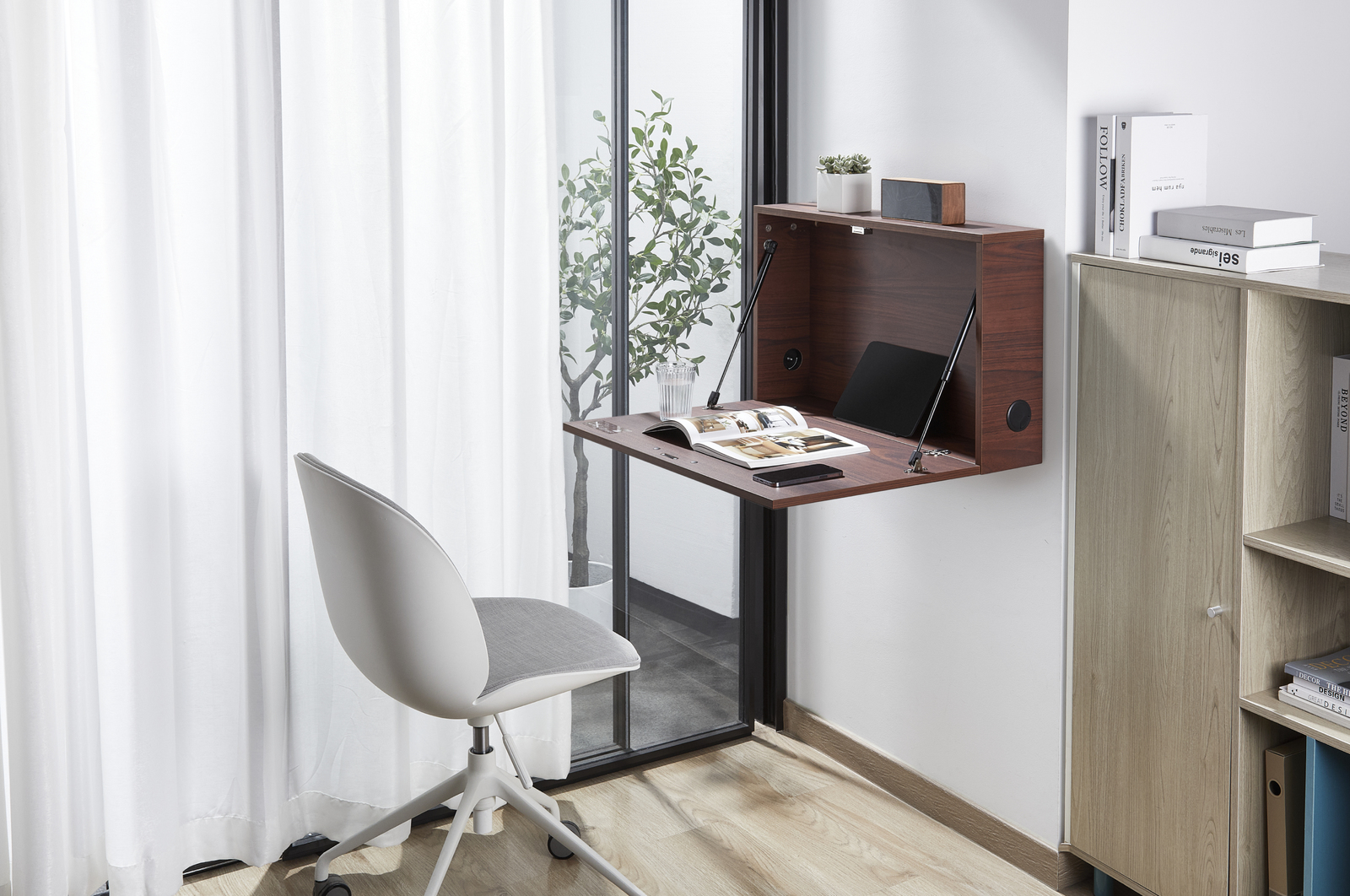 Buy Gorilla Office WallMounted Storage Walnut at Mighty Ape NZ