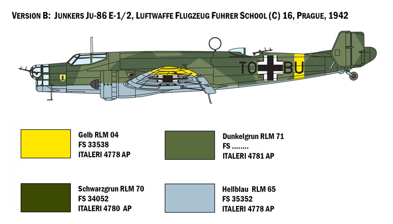 Italeri 1/72 JU-86 E-1/E-2 - Model Kit