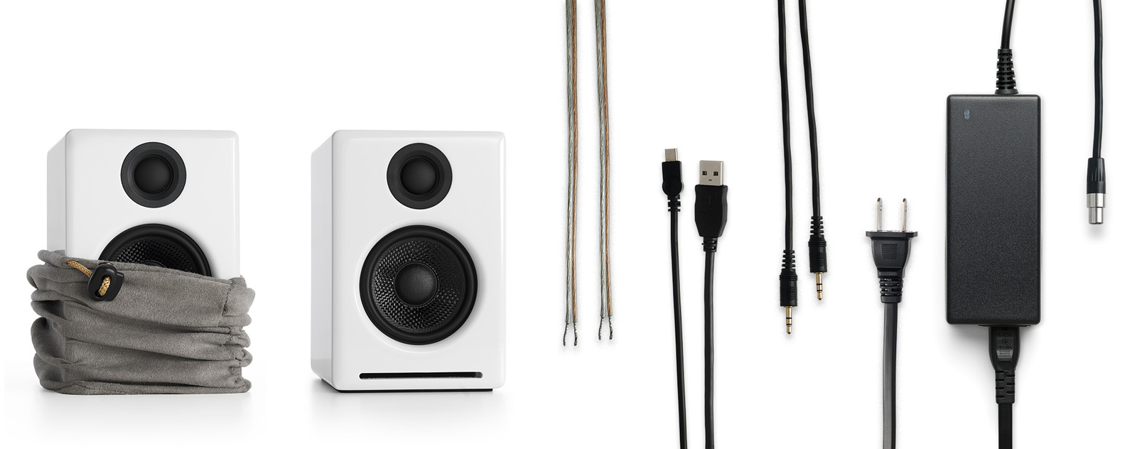 Audioengine 2+ Wireless Desktop Speakers - Gloss White image