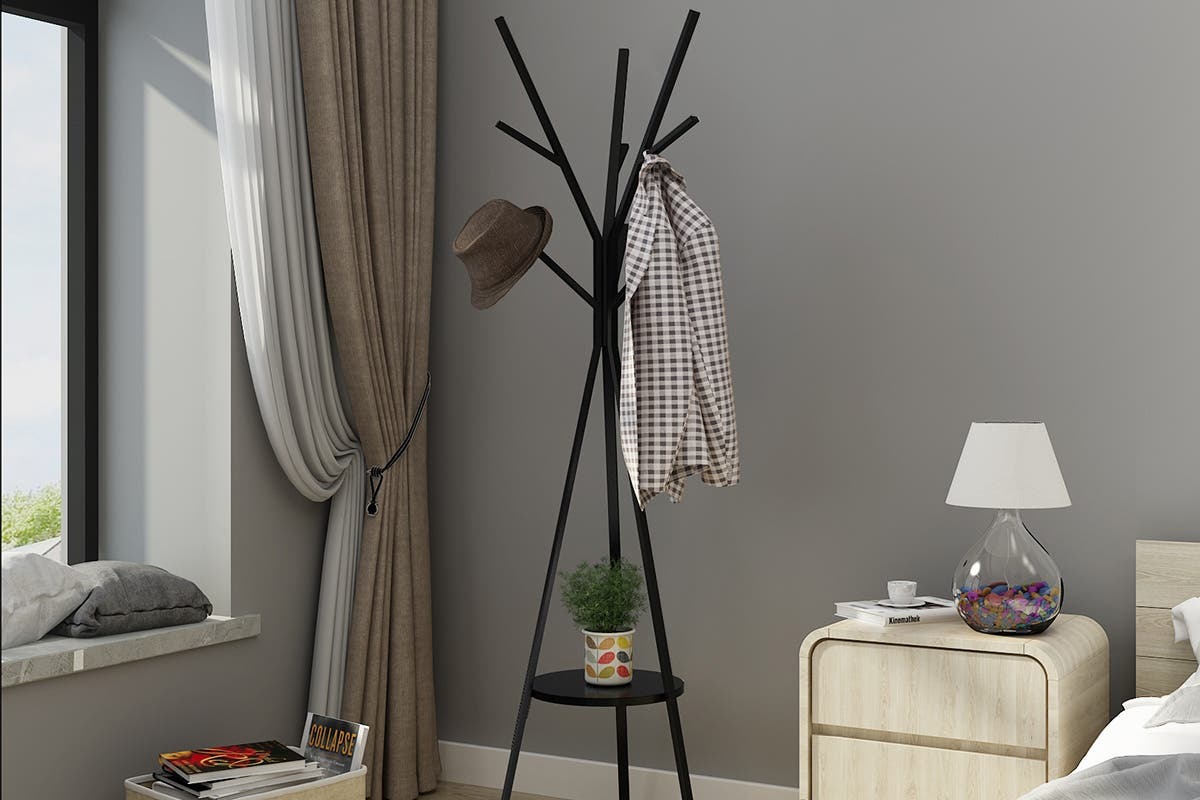 Ovela 9 Hook Coat Hanger Stand Black at Mighty Ape NZ