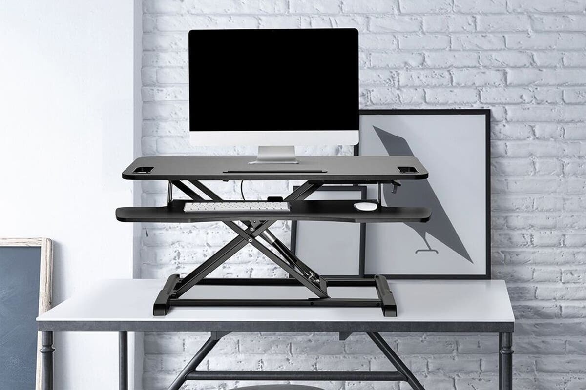 Buy Ergolux Pro Height Adjustable Sit Stand Desk Riser (Large, Black