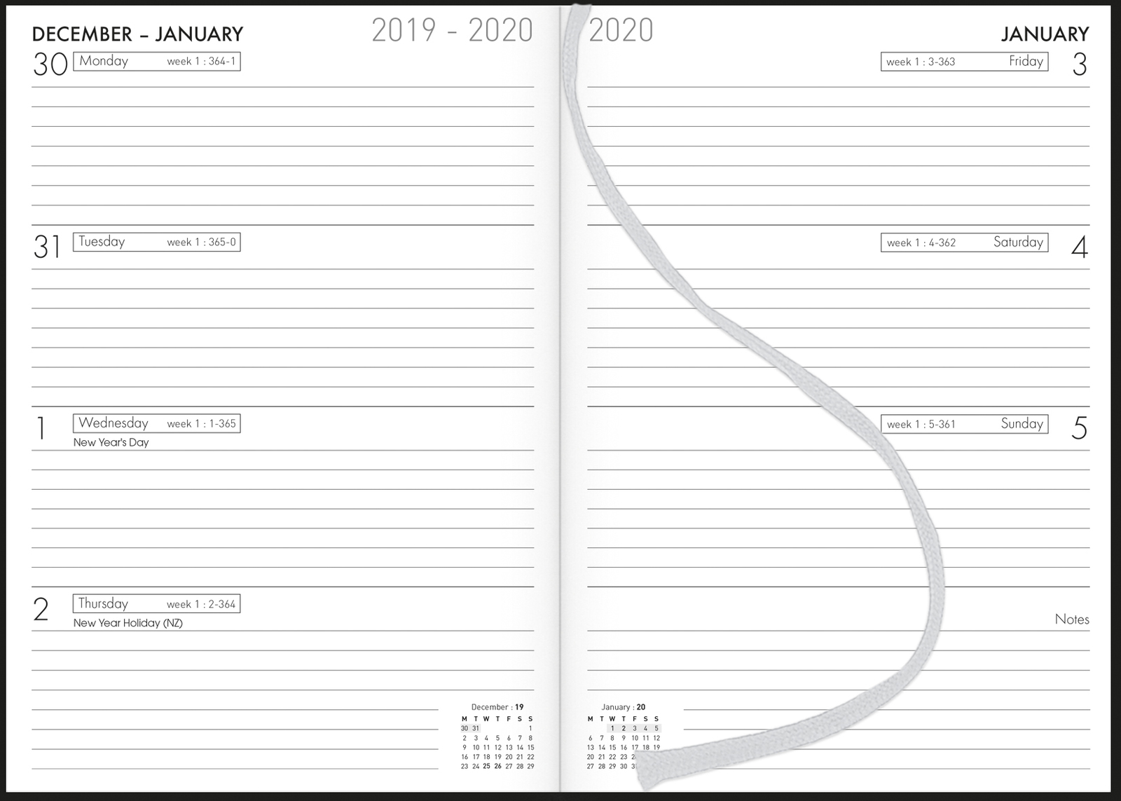 Collins: 2020 Weekly A53 Diary - Black image