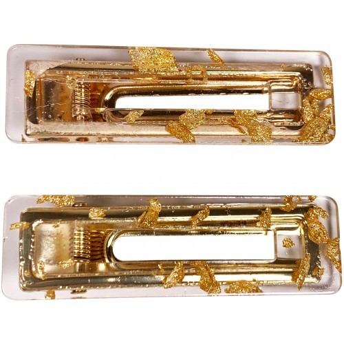 Fleck Hair Clip Gold - Square