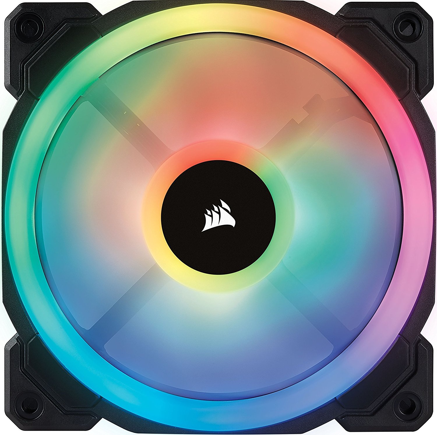 Corsair Ll Series LL120 RGB 120mm Dual Light Loop RGB LED PWM Fan — 3 Fan Pack with Lighting Node PRO image