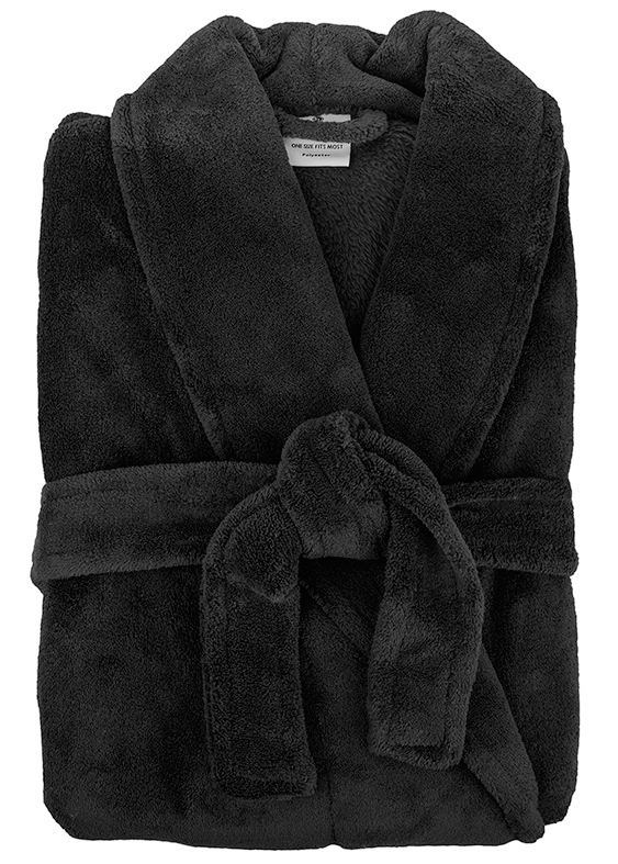 Bambury: Retreat Microplush Robe - Black M/L image