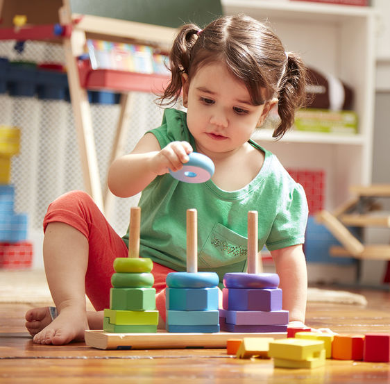 Melissa & Doug: Wooden Geometric Stacker image