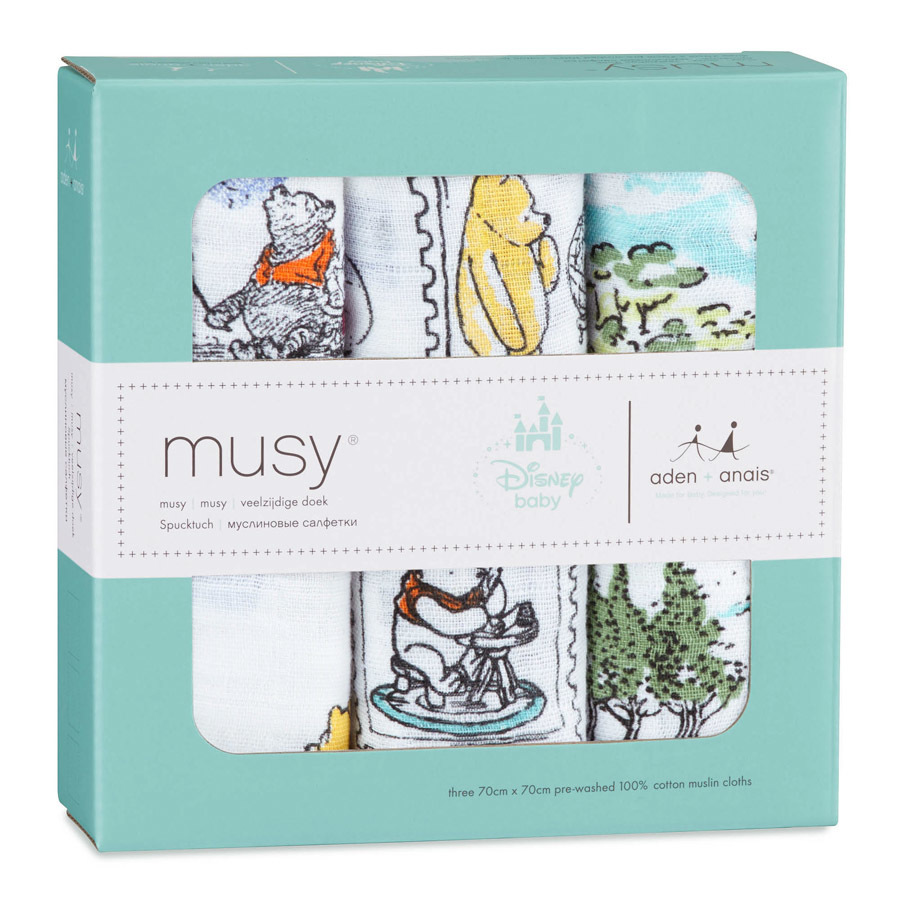 Aden+Anais: Disney Baby Musy - Winnie The Pooh (3 Pack Muslin Squares)