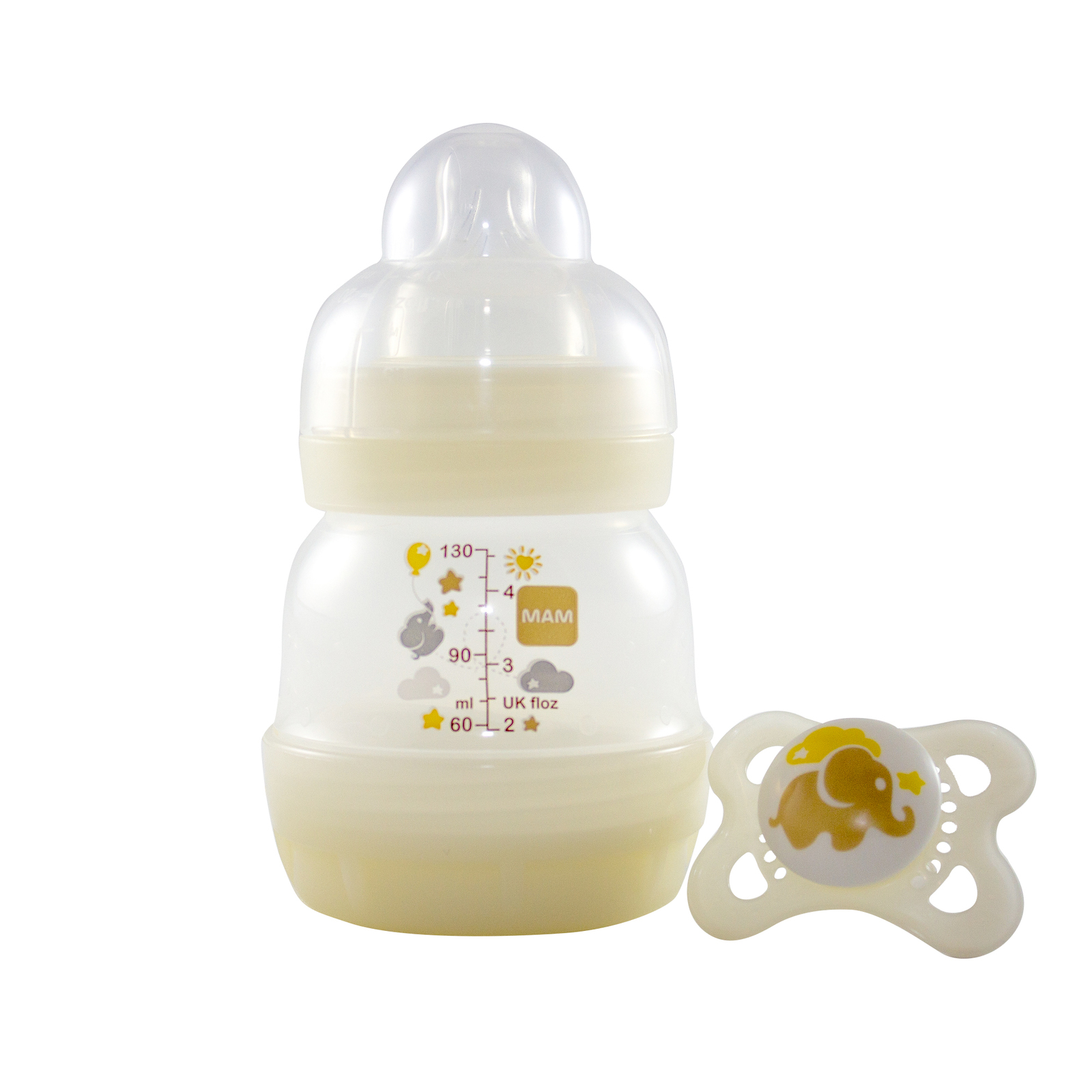 MAM Anticolic Feeding Bottle 130ml - Single (White)