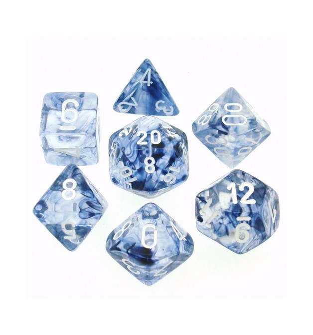 Chessex Signature Polyhedral Dice Set Nebula Black/White