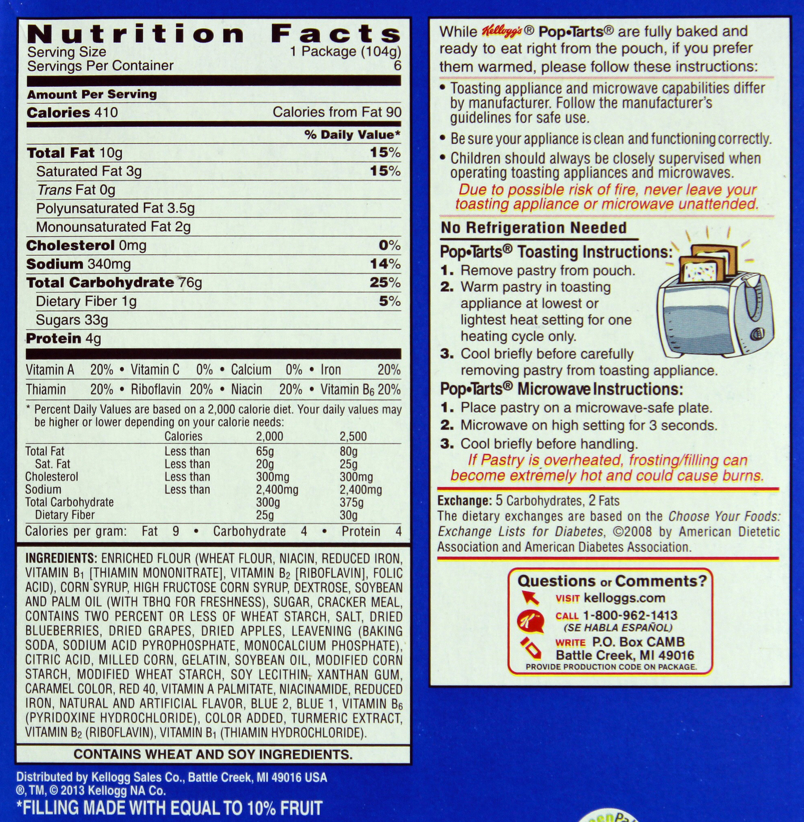 Kellogg's Pop Tarts Frosted Blueberry image