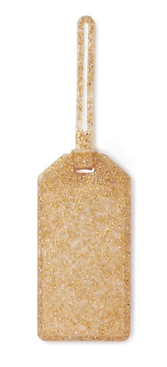 kate spade glitter luggage tag