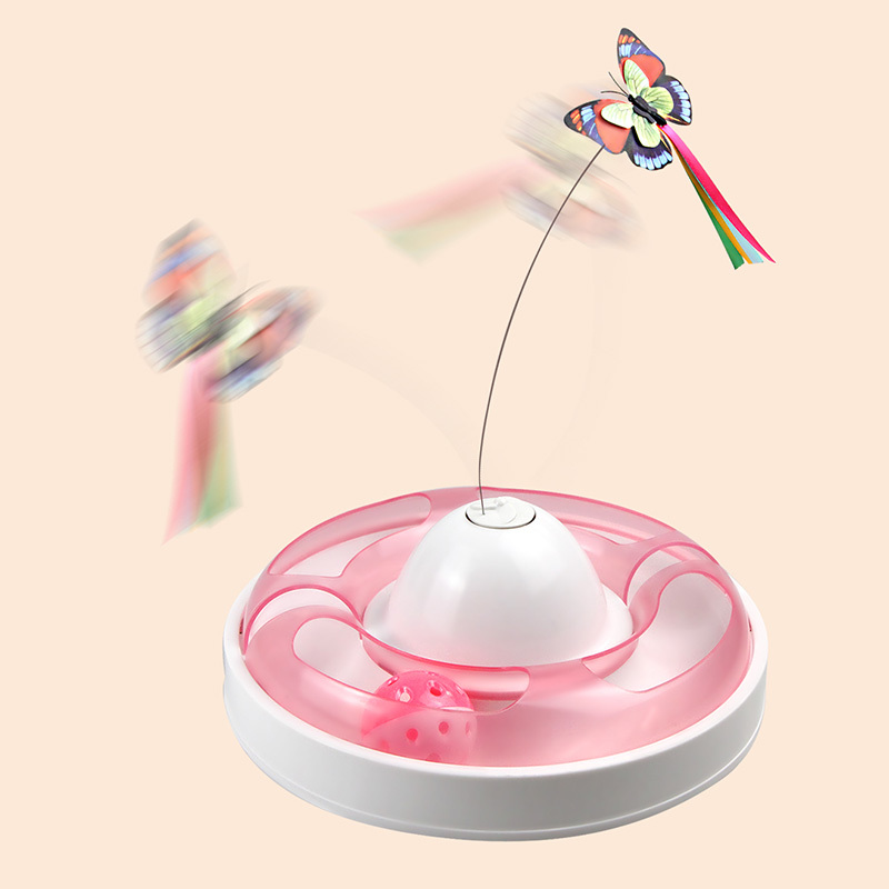 Butterfly Turntable - Interactive Pet Toy (Pink) image