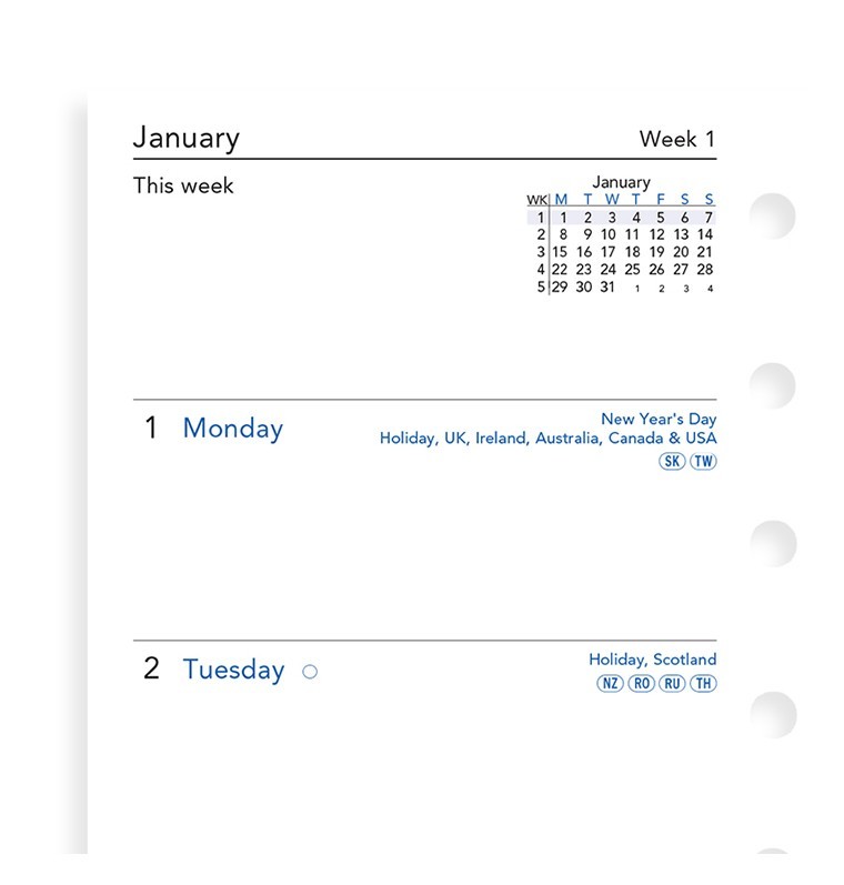 Filofax: Pocket 2019 Refill - Week on Two Pages (Unlined) image