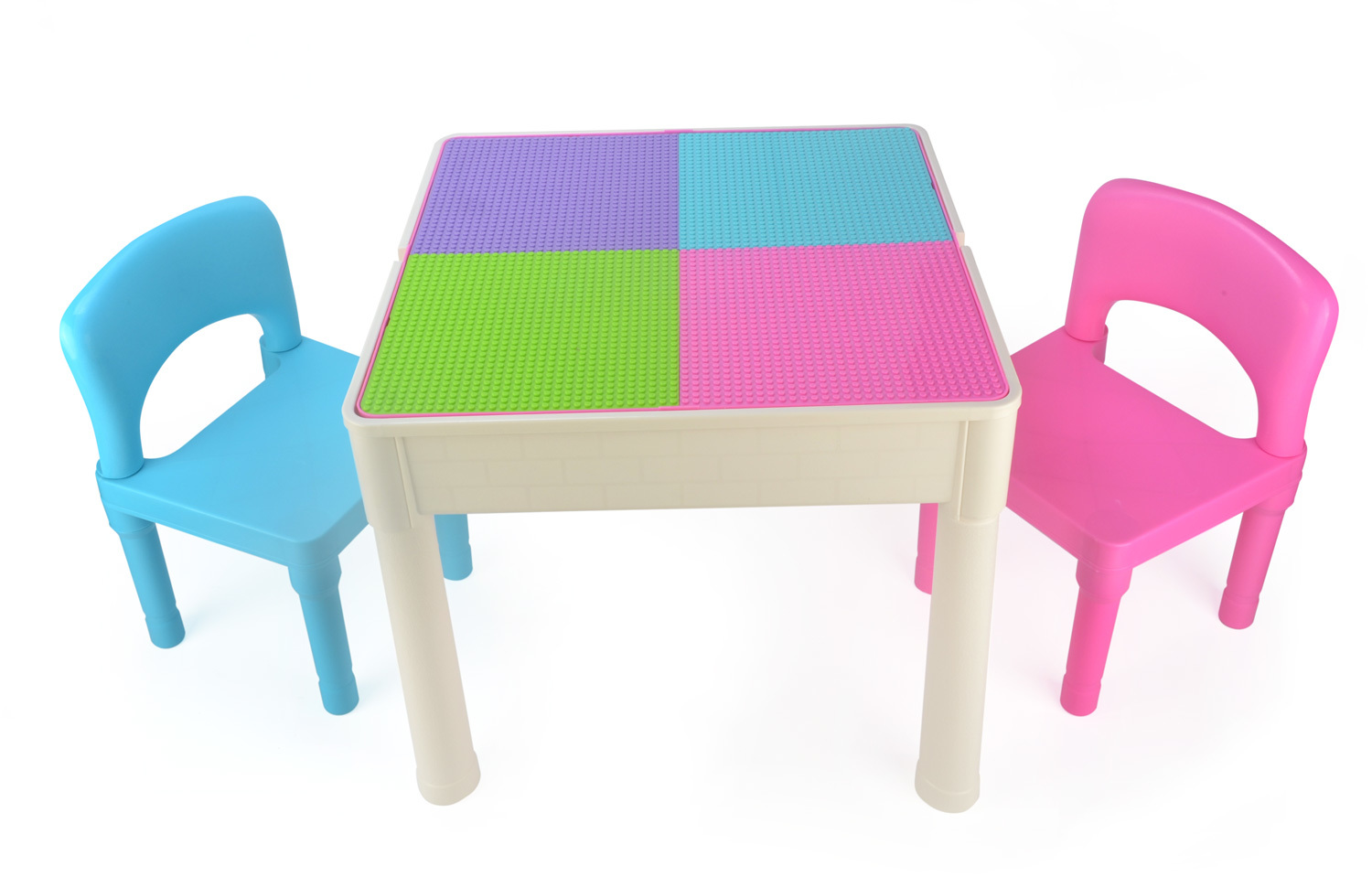 Kids Square 3-in-1 Activity Table With 2 Chairs (Pastel) image