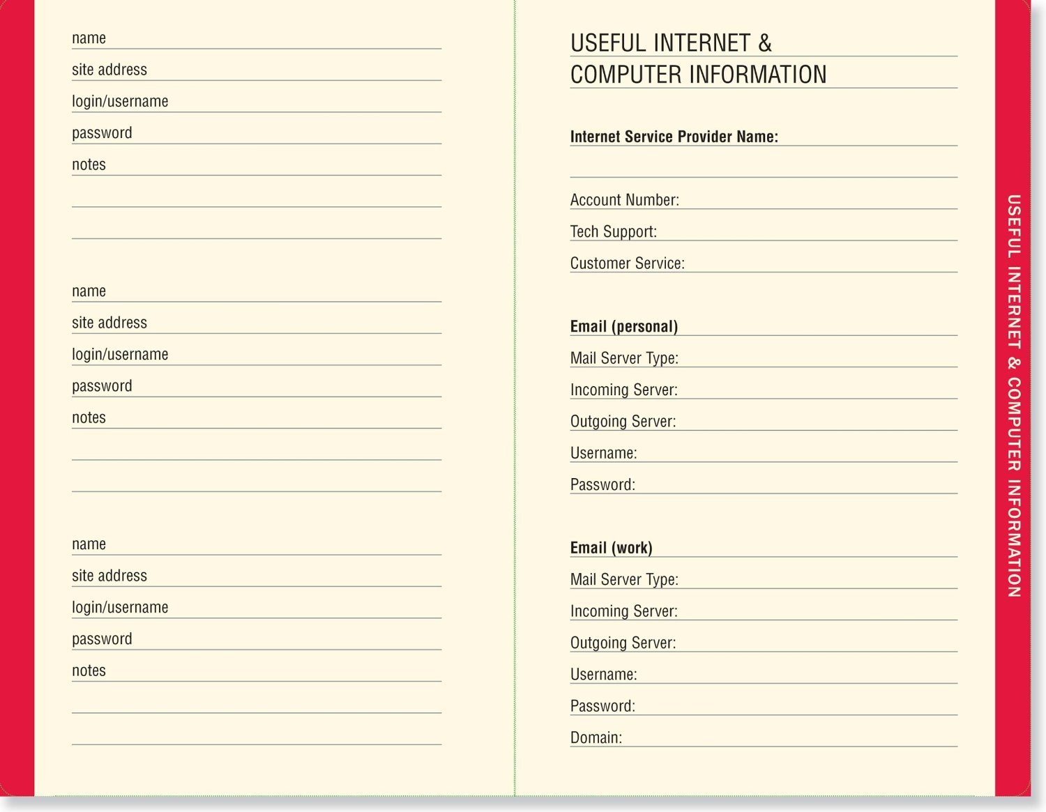 Buy Internet Address & Password Logbook at Mighty Ape NZ