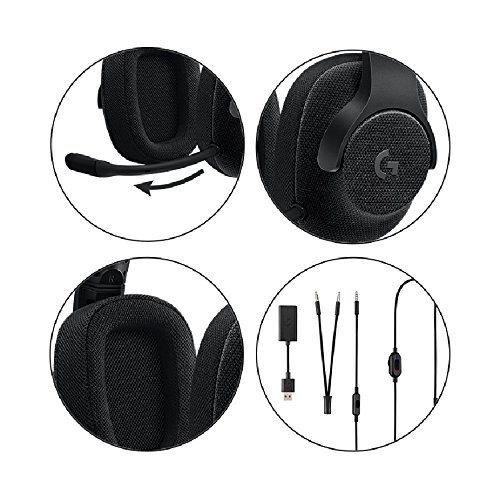 Logitech G433 7.1 Surround Gaming Headset - Black for PC Games image