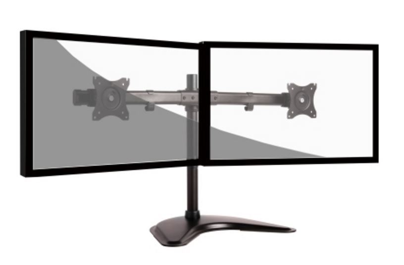 Brateck Curved Horizontal Rail Dual Monitor Array Desktop Stand