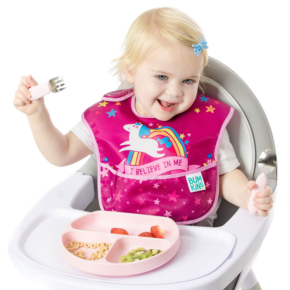 Bumkins: Super Bib - Unicorn/Rainbows (3 pk) image