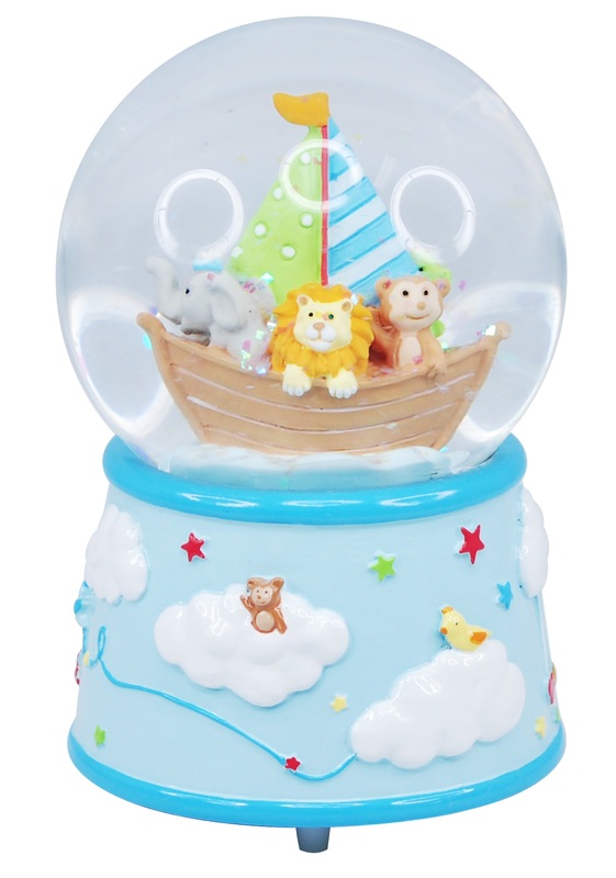 Pink Poppy: Baby Musical Snow Globe - Blue