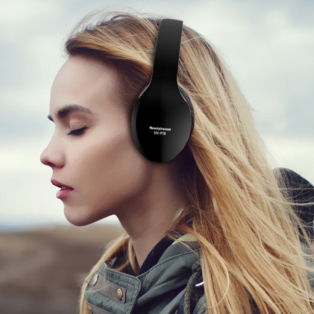 Ape Basics: Foldable Noise Isolating Over-Ear Bluetooth Headphones With Mic - Black