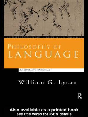 Philosophy of Language by William G Lycan image