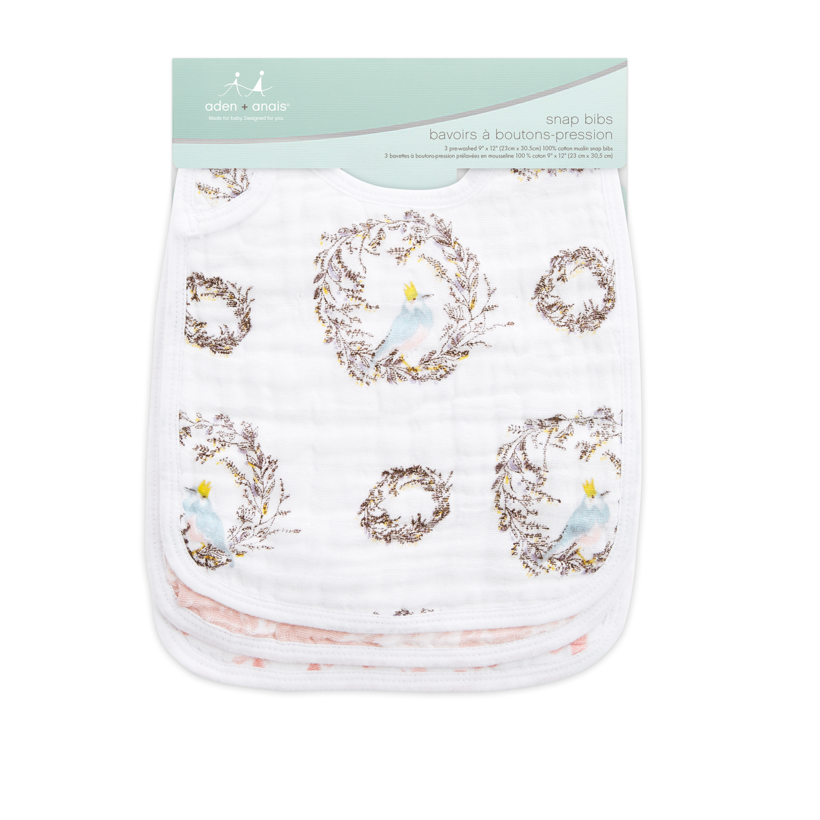 Aden + Anais: Classic Snap Bib - Birdsong (3 Pack) image