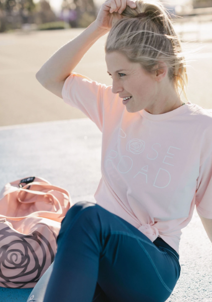 Rose Road: Tee -Blush With Stack Logo - Xl image