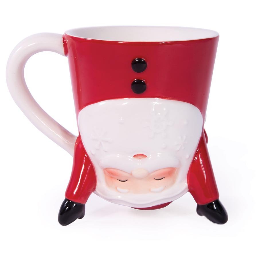 Bottoms Up Santa Mug