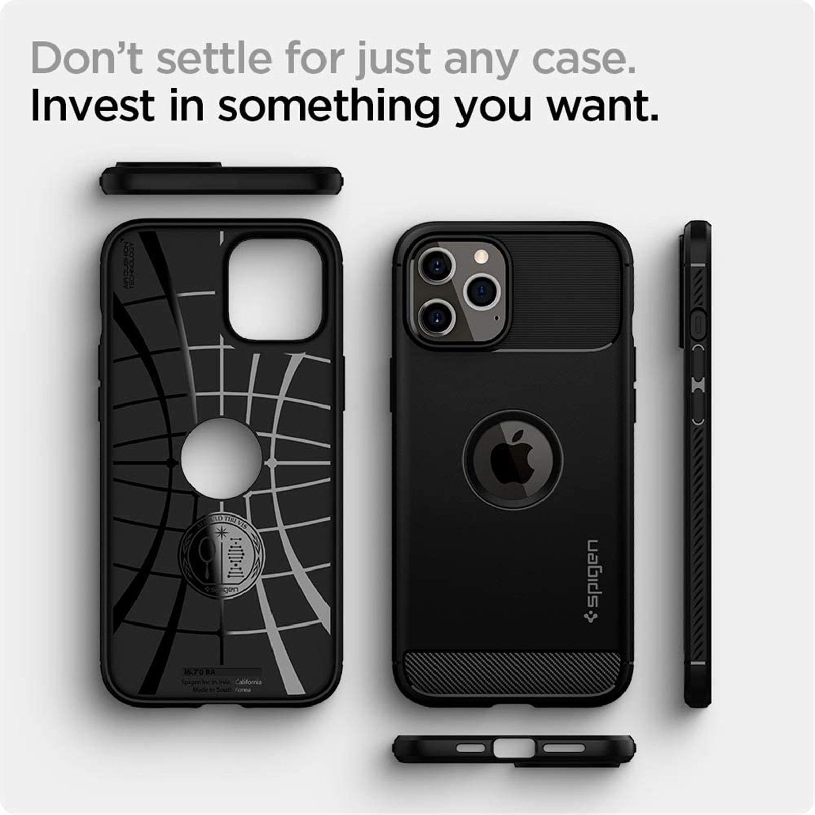 Spigen Rugged Armour iPhone 12 Pro Max Case (6.7") - Matte Black image