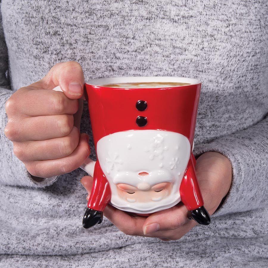 Bottoms Up Santa Mug image