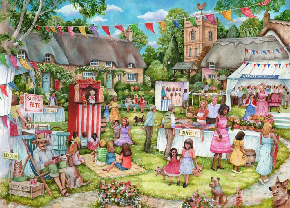 Holdson XL: 500 Piece Puzzle - The English Village S2 (Summer Fete) image