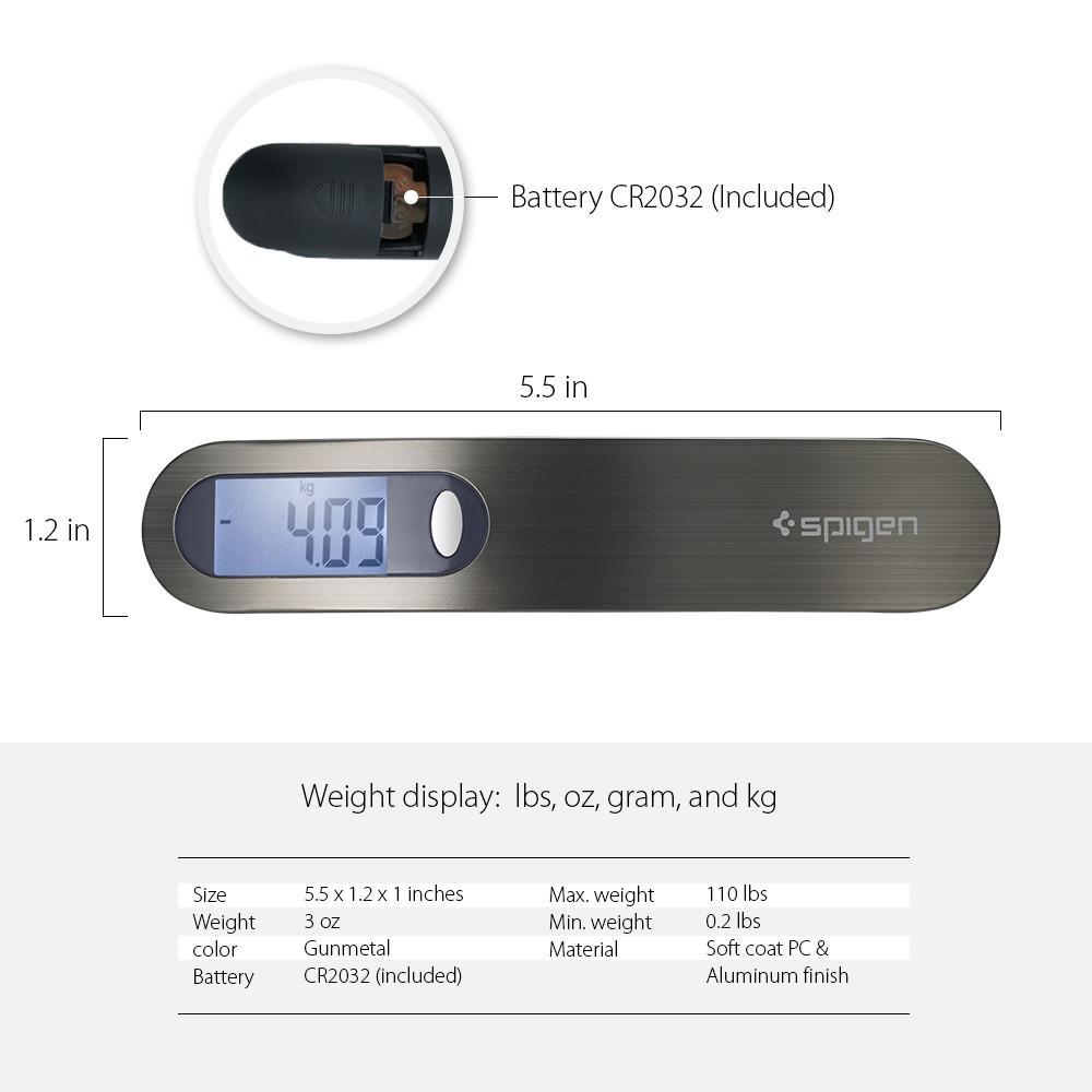 Spigen: E500 Compact Luggage Scale - 110lb/50kg capacity