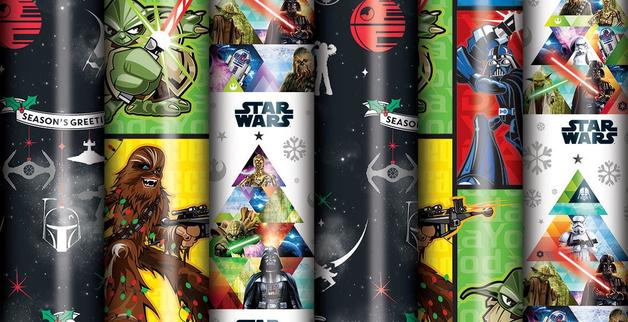 buy star wars christmas wrapping paper 2m roll at mighty ape australia star wars christmas wrapping paper