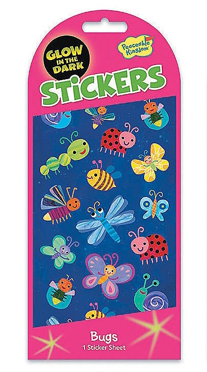 Peaceable Kingdom: Glow in the Dark Stickers - Cute Bugs image