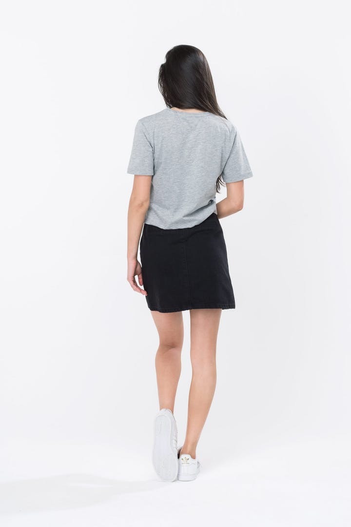 Just Hype: Script Women's Crop T-Shirt Grey - 12