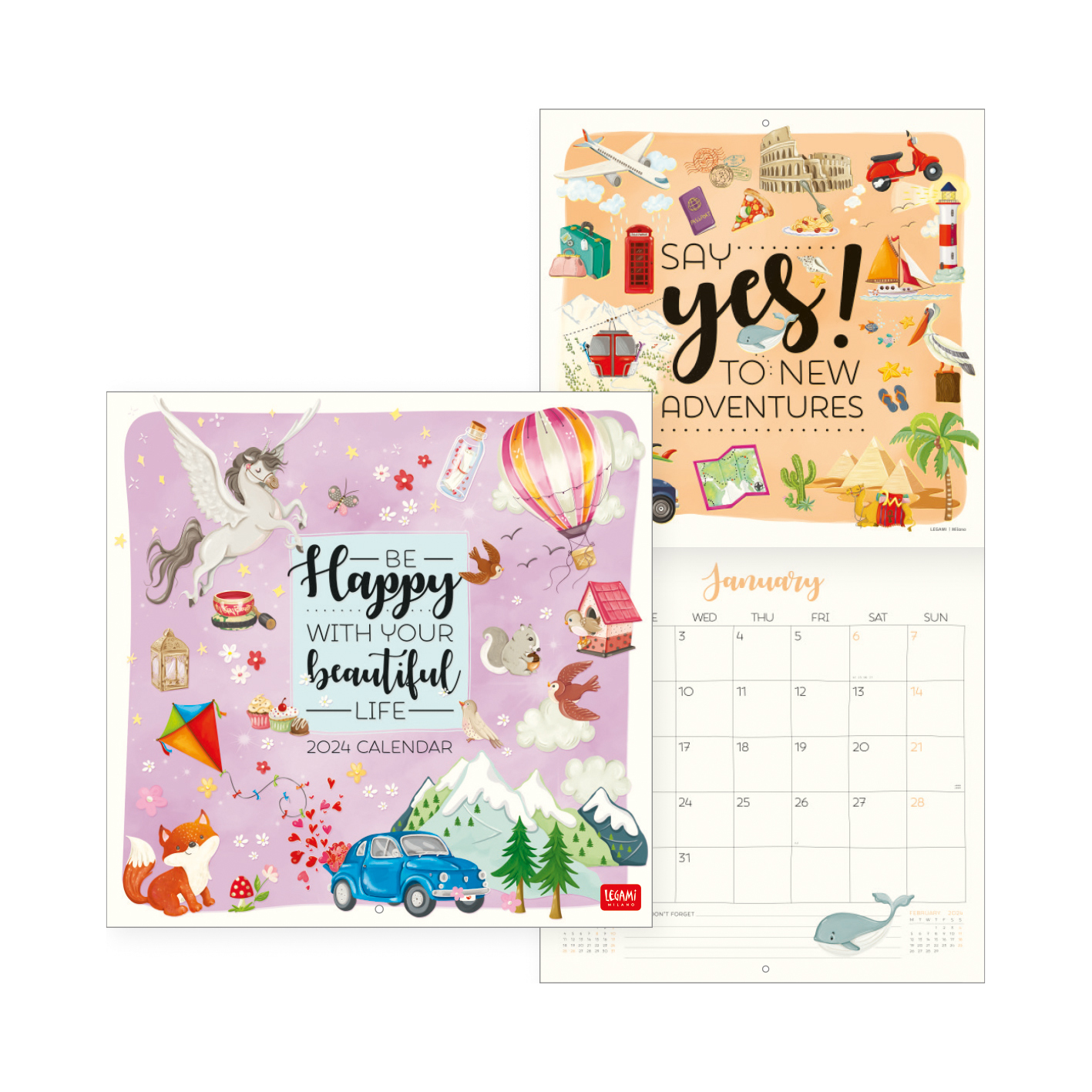 Buy Legami: 2024 Wall Calendar - Live Happy at Mighty Ape NZ